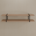 Conjunto de 2 Prateleiras Plus Smart 180 cm x 26 cm Louro Freijó