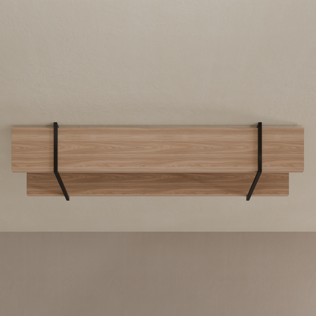 Conjunto de 2 Prateleiras Plus Smart 180 cm x 26 cm Louro Freijó