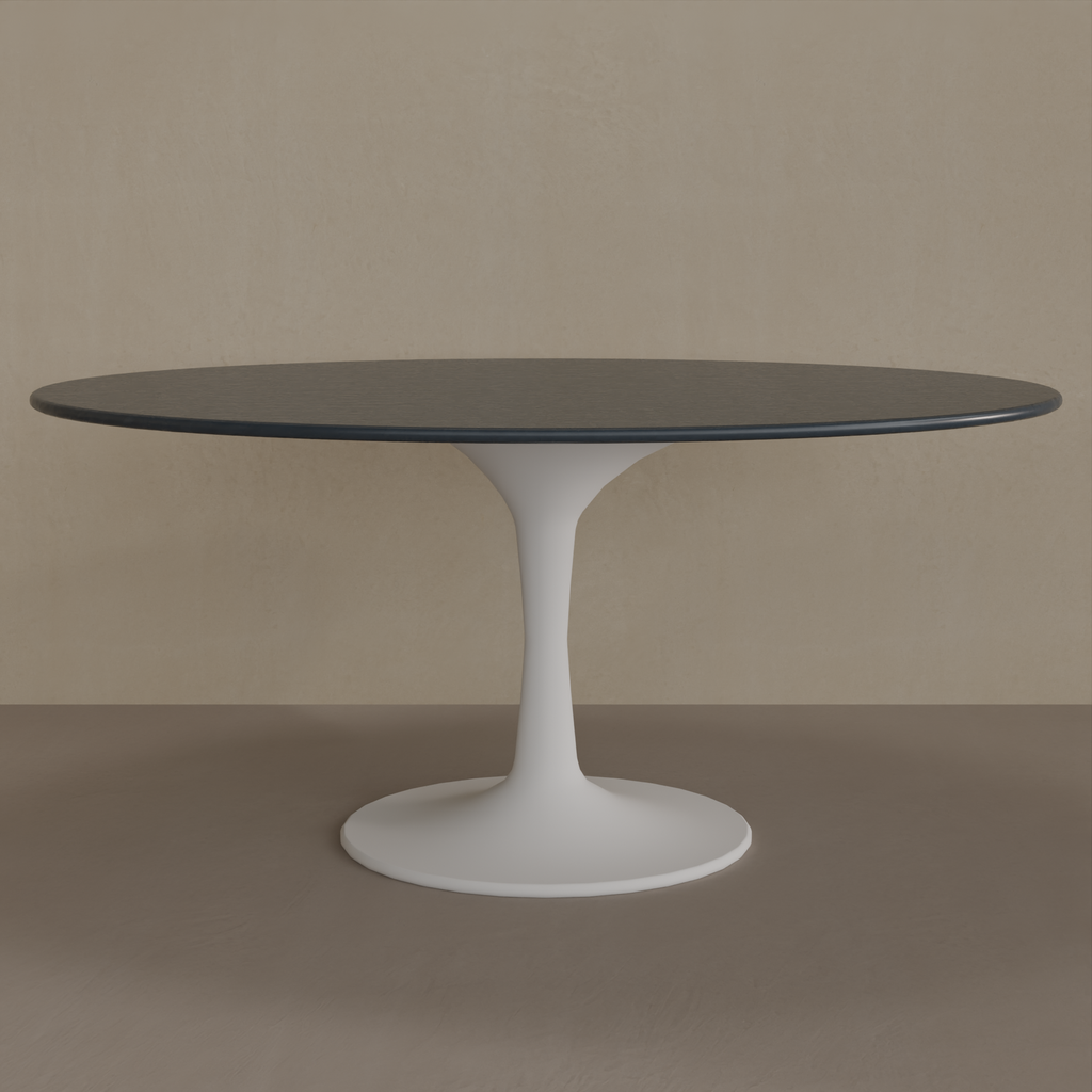 Mesa de Jantar Saarinen Oval 160 x 90 cm Tampo Azul TX Base Branca