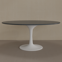 Mesa de Jantar Saarinen Oval 160 x 90 cm Tampo Azul TX Base Branca