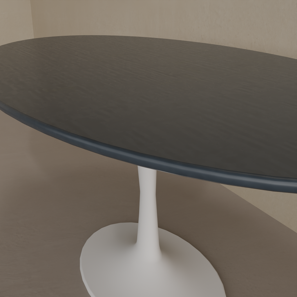 Mesa de Jantar Saarinen Oval 160 x 90 cm Tampo Azul TX Base Branca