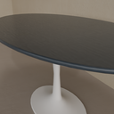 Mesa de Jantar Saarinen Oval 160 x 90 cm Tampo Azul TX Base Branca