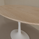 Mesa de Jantar Saarinen Oval 160 x 90 cm Tampo Carvalho Treviso Base Branca