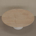 Mesa de Jantar Saarinen Oval 160 x 90 cm Tampo Carvalho Treviso Base Branca
