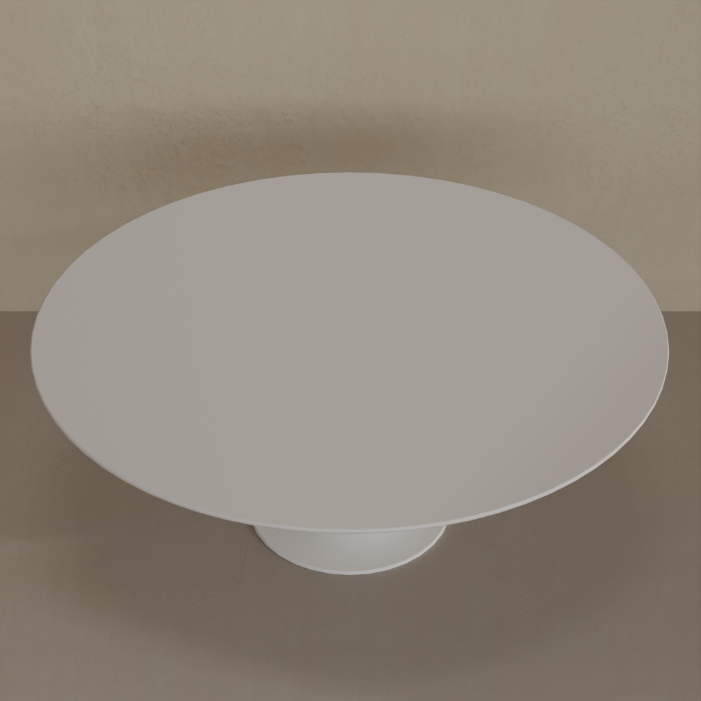 Mesa de Jantar Saarinen Oval 160 x 90 cm Tampo Cinza Cobalto Base Branca