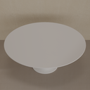 Mesa de Jantar Saarinen Oval 160 x 90 cm Tampo Cinza Cobalto Base Branca