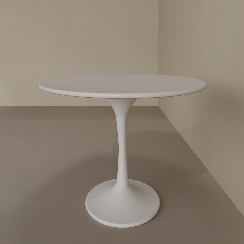 Mesa de Jantar Saarinen Oval 160 x 90 cm Tampo Cinza Cobalto Base Branca
