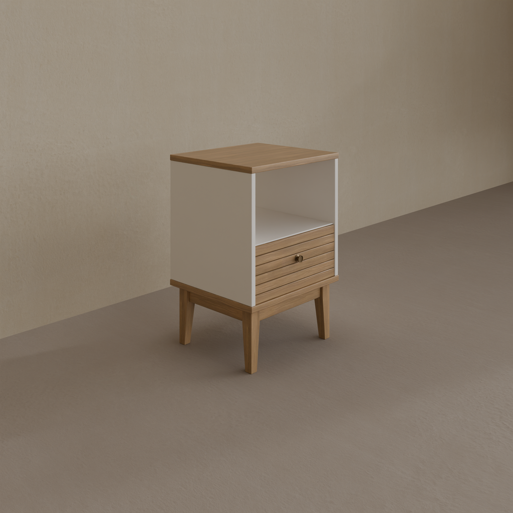 Mesa lateral Quarto MB1041 Cor Branco