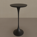 Mesa Lateral Saarinen 30cm Tampo Laca Preta Base Preta - altura 51cm