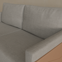 Sofá Plus Arthur 2 Lugares 180cm 2 Braços => Tecido cor 1366 - Pé Imbuia - Braços Tecido 2428 Courinho Caramelo (Sudoeste Showroom)