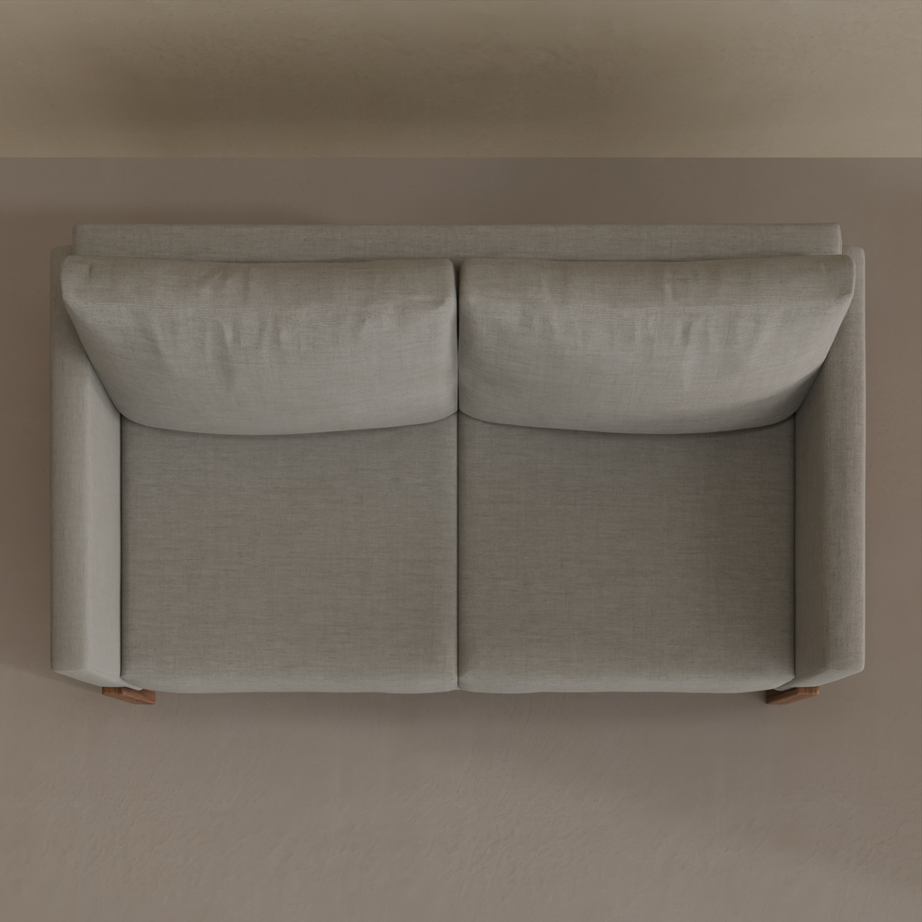 Sofá Plus Arthur 2 Lugares 180cm 2 Braços => Tecido cor 1366 - Pé Imbuia - Braços Tecido 2428 Courinho Caramelo (Sudoeste Showroom)