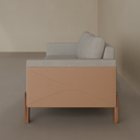 Sofá Plus Arthur 2 Lugares 180cm 2 Braços => Tecido cor 1366 - Pé Imbuia - Braços Tecido 2428 Courinho Caramelo (Sudoeste Showroom)