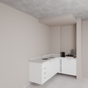 Armário Cozinha Inferior Short Stay Cinza Cobalto (Sudoeste / Bias Fortes - Apt 09)