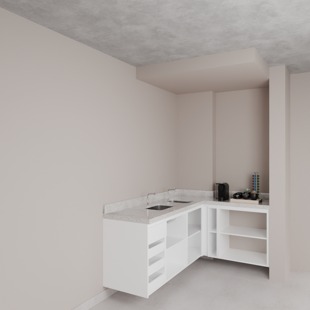 Armário Cozinha Inferior Short Stay Branco Tx (Sudoeste / Bias Fortes - Apt 09)