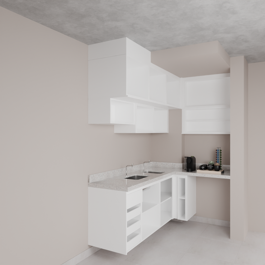 Armário Cozinha Long Stay Branco Tx (Sudoeste / Bias Fortes - Apt 09)