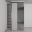 Armário Quarto Plus 1 Porta de Correr Espelho Cinza Cobalto (Sudoeste / Bias Fortes - Apt 09)