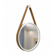 Espelho Decorativo Adnet Redondo Aço Corten Caramelo 50 cm