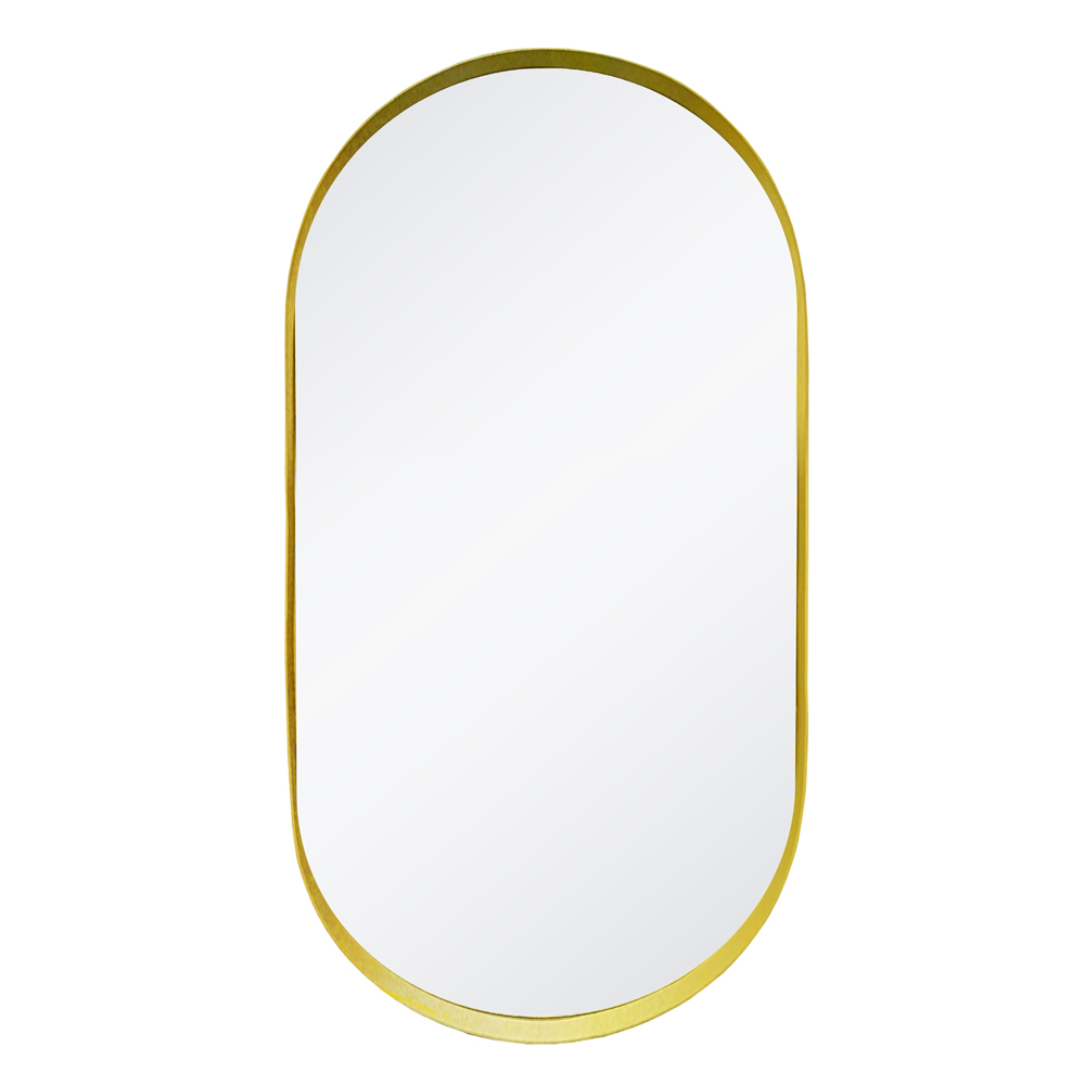 Espelho Decorativo Urban Oblongo Aço Dourado 60x40 cm