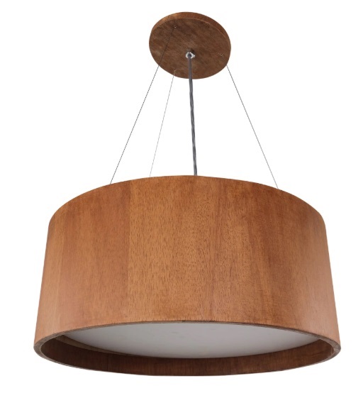 Luminária Pendente de Madeira MAD03 Ø50X14 cm Bocal 5XE27