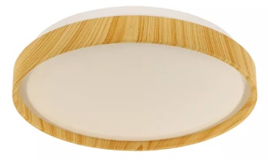 Luminária Plafon em Alumínio e Madeira PLAF01 24W (3000K - 4000K - 6000K) Ø34 cm