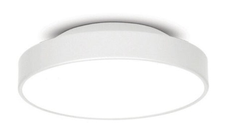 Luminária Plafon Redondo em Alumínio com Difusor em Acrílico Branco Ø35 cm PLAF02 Bocal 3XE27