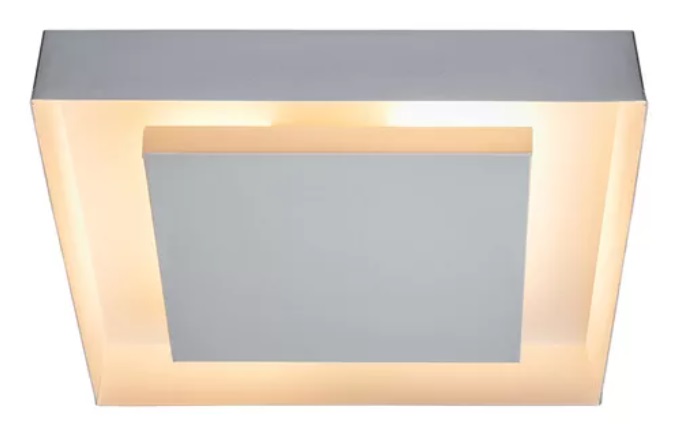 Luminária Plafon Quadrado em Alumínio Luz Indireta 30X30 cm PLAF03 Bocal 2XE27