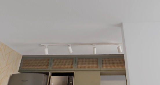 Luminária Trilho 3m 6 Spots Lâmpada Dicróica 6,5W 2700k Sobrepor Branco 