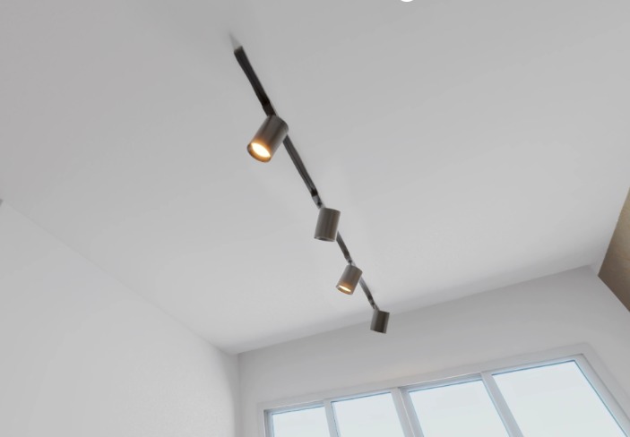 Luminária Trilho 2m 4 Spots Lâmpada Dicróica 6,5W 2700k Sobrepor Preto