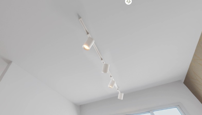Luminária Trilho 2m 4 Spots Lâmpada Dicróica 6,5W 2700k Sobrepor Branco
