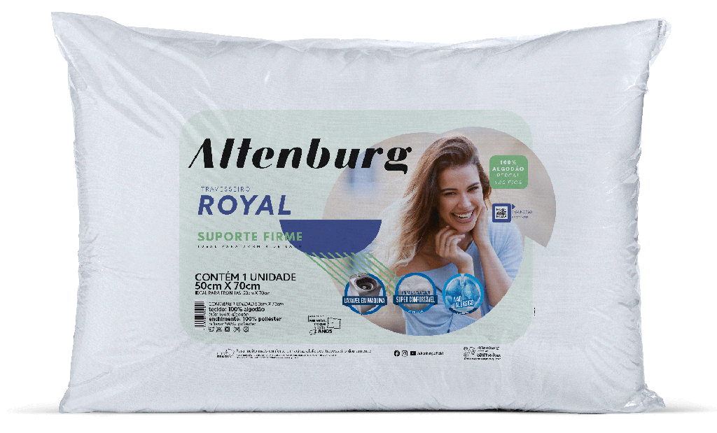 Travesseiro 50cm x 70cm - Branco Travesseiro Royal