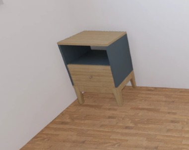 Mesa lateral Quarto MB1041 Cor Azul Petróleo