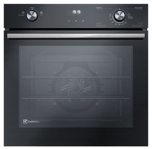 Forno de Embutir Electrolux a Gás 80L Efficient com PerfectCook360 Preto (OE8GH)