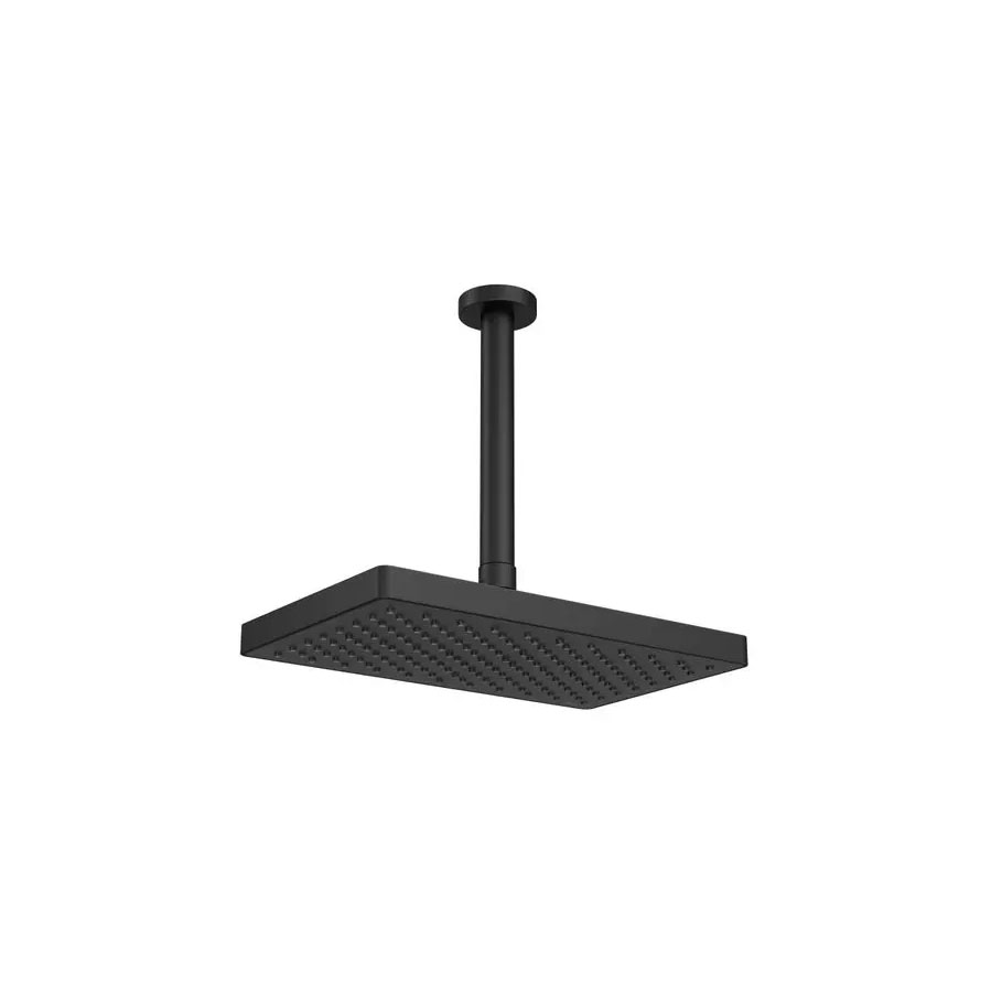 Chuveiro com tubo de teto retangular Black Matte 26,5cm Deca