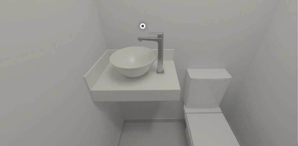 PADRÃO CONSTRUTORA: Bancada em Prime Branco com Cuba de apoio Redonda + Torneira Deca de Mesa Bica Alta para Lavatório - Tipo II (Lavabo) - 502