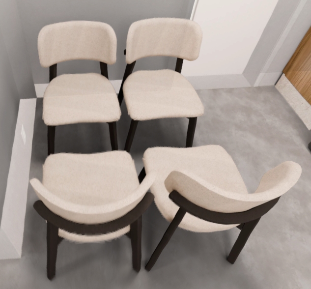 Conjunto de 4 Cadeiras Fênix Preto Fosco | Tecido Cinza Médio 1022
