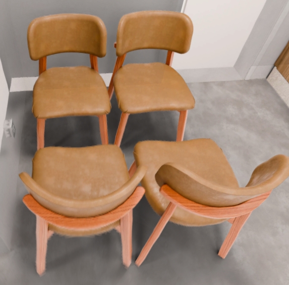 Conjunto de 4 Cadeiras Fênix Madeira Imbuia | Tecido Courinho Caramelo 10124