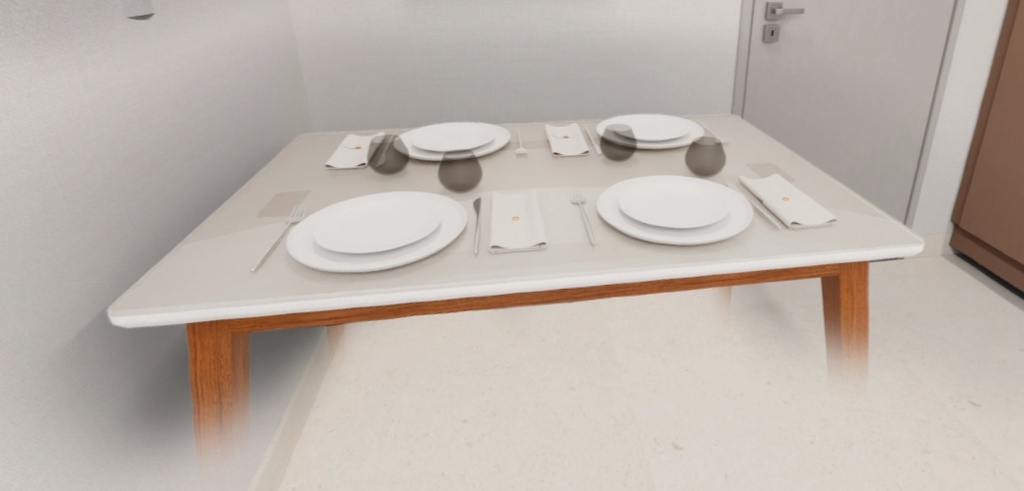 Mesa de Jantar Ditta 120 x 80 - Laqueado New Off White com vidro 3mm Ferrati