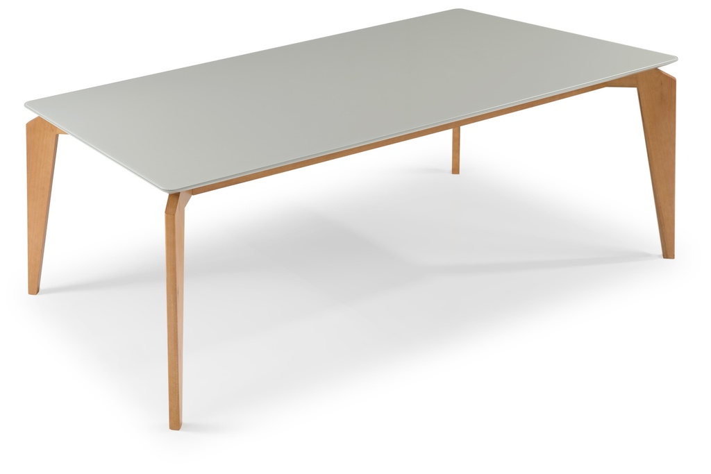 Mesa de Jantar Fênix 120 x 80 - Preta Laqueado New Off White com vidro 3mm  Ferrati