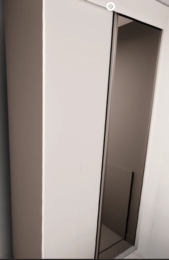 Armário Quarto Correr -  Caixa Branco Diamante 1 espelho (Imangai Geribá - Apt 05/ Quarto 2)