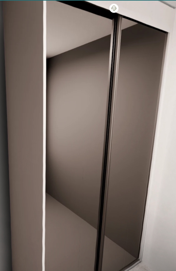 Armário Quarto Correr -  Caixa Branco Diamante 2 Espelhos (Imangai Geribá - Apt 05 / Quarto 2)