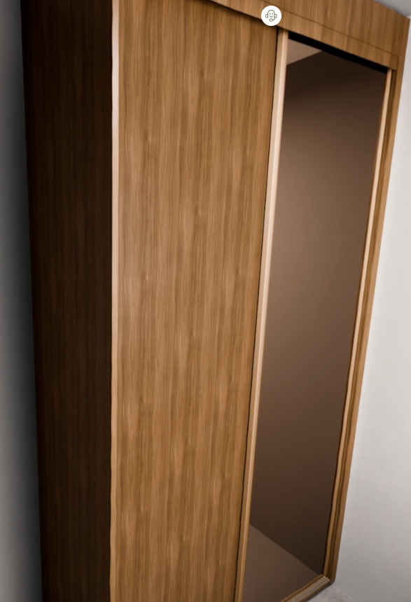 Armário Quarto Correr -  Caixa Freijo 1 espelho (Imangai Geribá - Apt 05 / Quarto 2)
