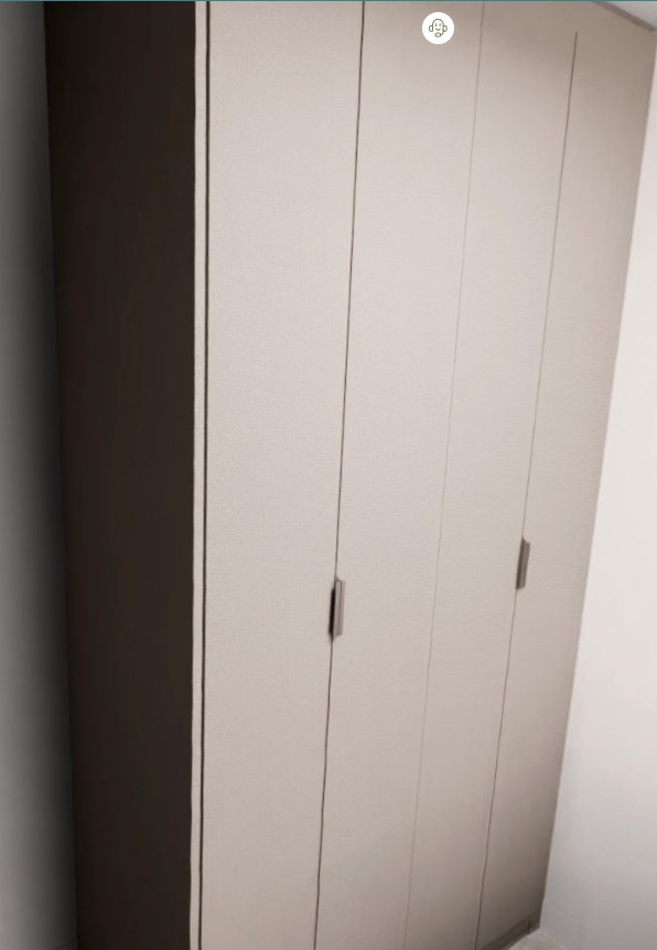 Armário Quarto porta Giro - cor Stone (Imangai Geribá - Apt 05 / Quarto 2)