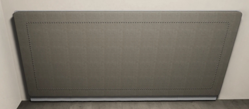 Cabeceira Casal Tachas 2,45 x 1,20 m - Tecido Off White (Apt 5 Quarto 1)