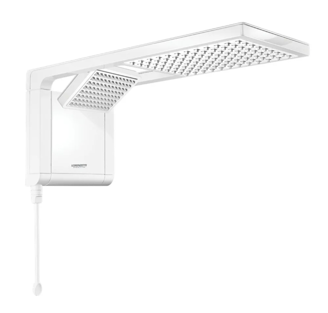 Chuveiro Elétrico Acqua Duo Ultra 220V Eletrônico 6800w Branco Quadrado Lorenzetti 