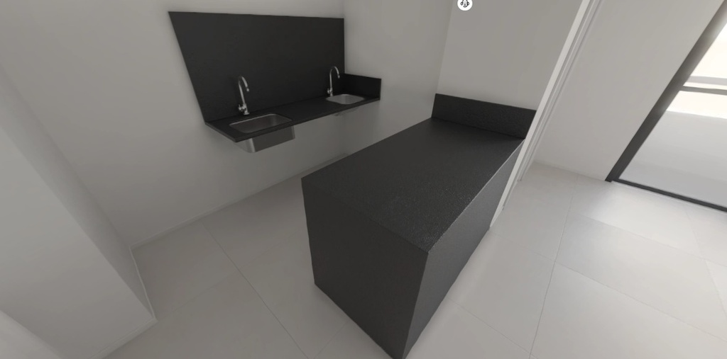 Fechamentos Laterais da ilha H=90cm e Frontão H=70cm para bancada da cozinha, Granito Preto São Gabriel Escovado, com acabamento em meia esquadria - Tipo III (Cozinha/Área de Serviço) FINAL 04 