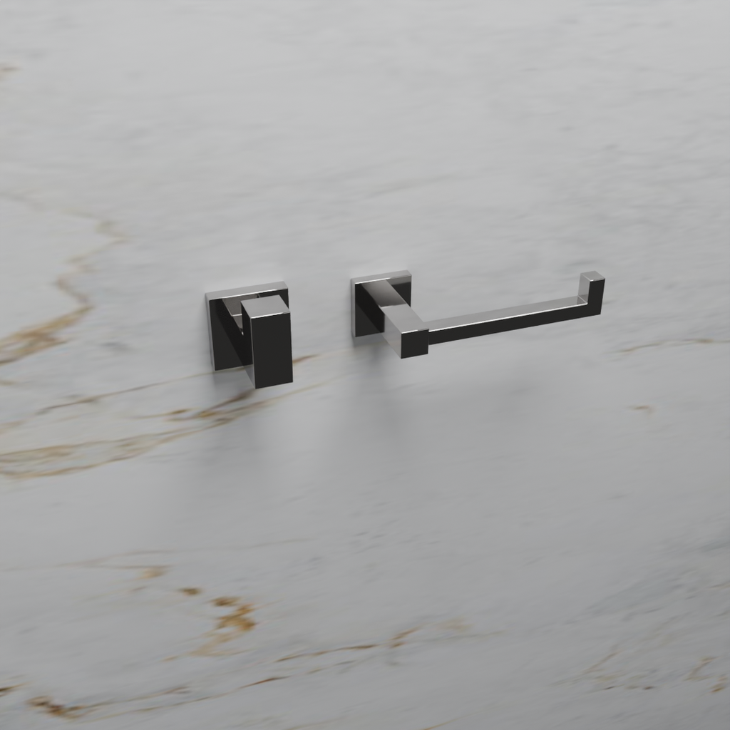 Kit Acessórios Cromado (Papeleira e Toalheiro de Rosto)