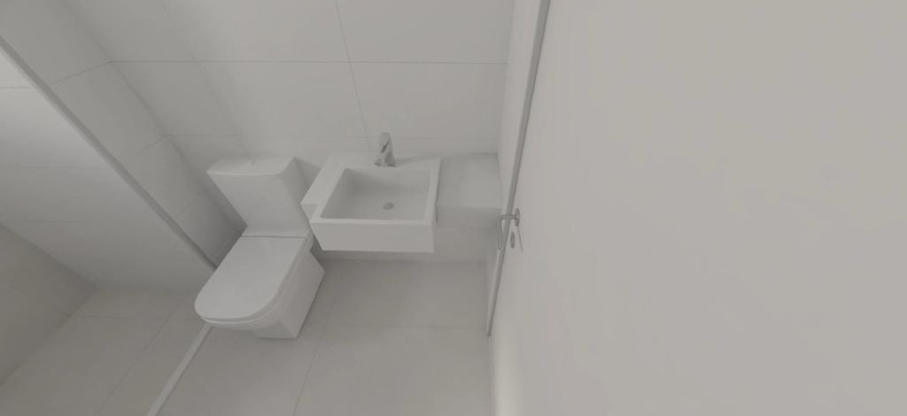 PADRÃO CONSTRUTORA: Bancada em Prime Branco com Cuba de Semiencaixe + Filete no Box somente no Piso em Prime Branco - Tipo III (Banho Suíte) FINAL 04 