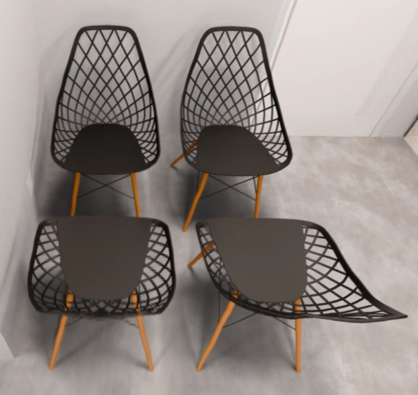Conjunto de 4 Cadeiras Cloe Preta