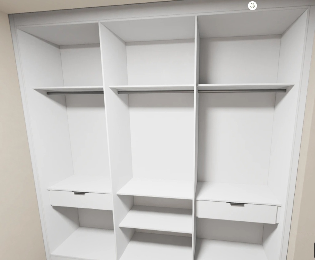 Armário Quarto Branco TX sem portas (Imangai Geribá - Apt 05 / Quarto 1)