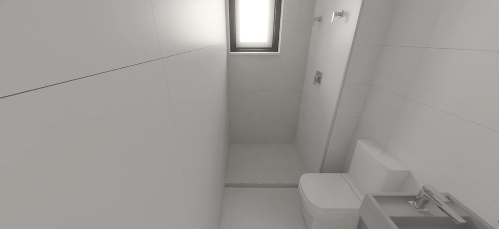 PADRÃO CONSTRUTORA: Piso Porcelanato Ms. Barcelona Cristal +  Revestimento de Parede Eliane Forma acetinado retificado  32,5X 59cm branco (Banho Suíte) Tipo III -FINAL 04 